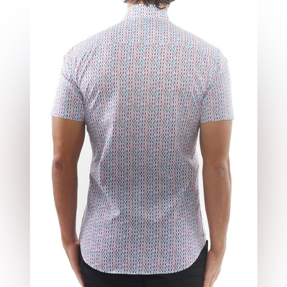 BERTIGO SHORT SLEEVE SHIRT DAIMON Bright Multicolor Pattern Men’s Size Large - Picture 3 of 13